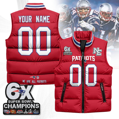 Custom NE 6-Time Champions Unisex Puffer Vest-DTD