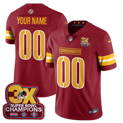 WAS 3-Time Champions Patch Vapor Limited Jersey - All Stitched-DTD
