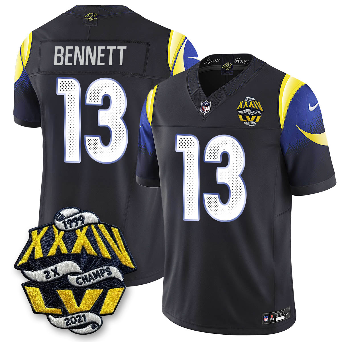 LAR 2-Time Champions Patch Vapor Limited Jersey - All Stitched-DTD