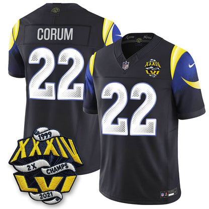 LAR 2-Time Champions Patch Vapor Limited Jersey - All Stitched-DTD