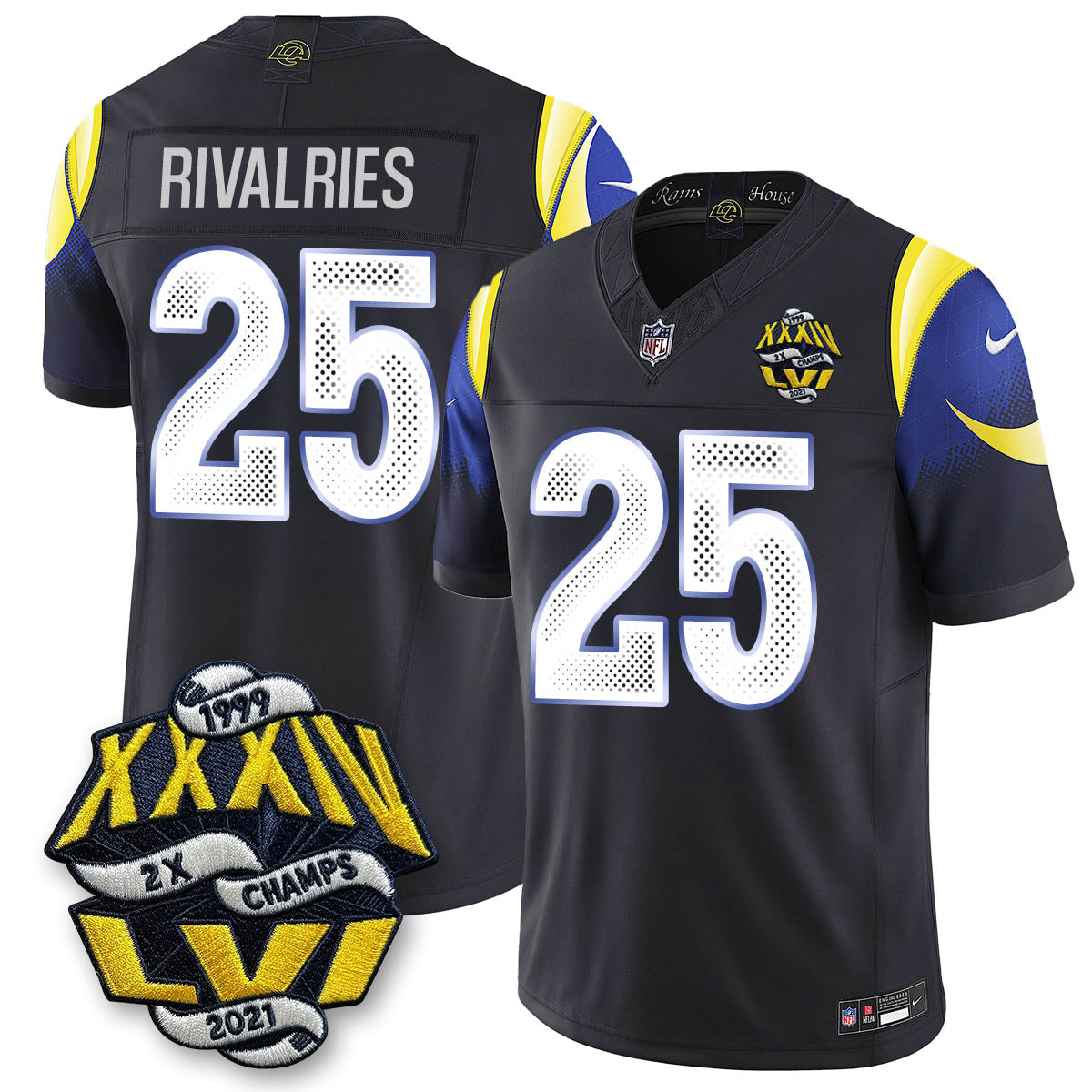 LAR 2-Time Champions Patch Vapor Limited Jersey - All Stitched-DTD