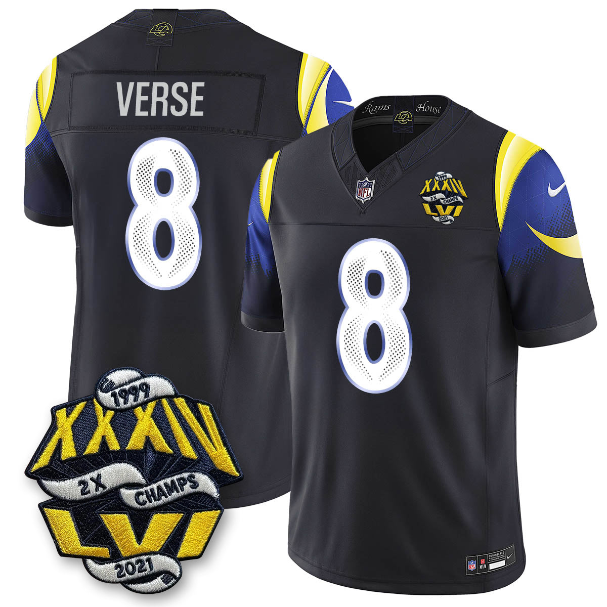LAR 2-Time Champions Patch Vapor Limited Jersey - All Stitched-DTD