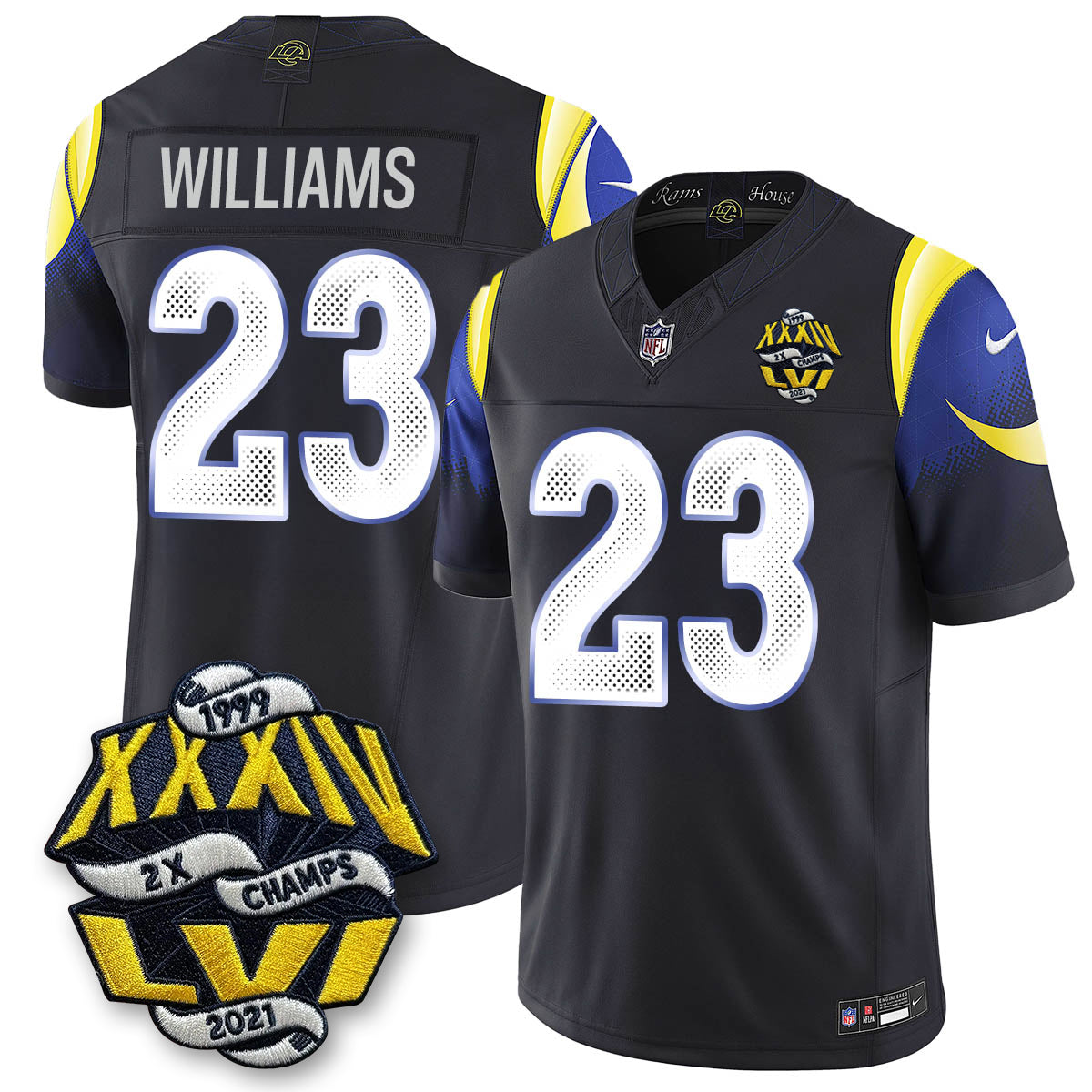 LAR 2-Time Champions Patch Vapor Limited Jersey - All Stitched-DTD