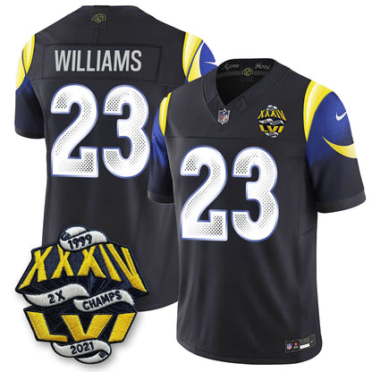 LAR 2-Time Champions Patch Vapor Limited Jersey - All Stitched-DTD