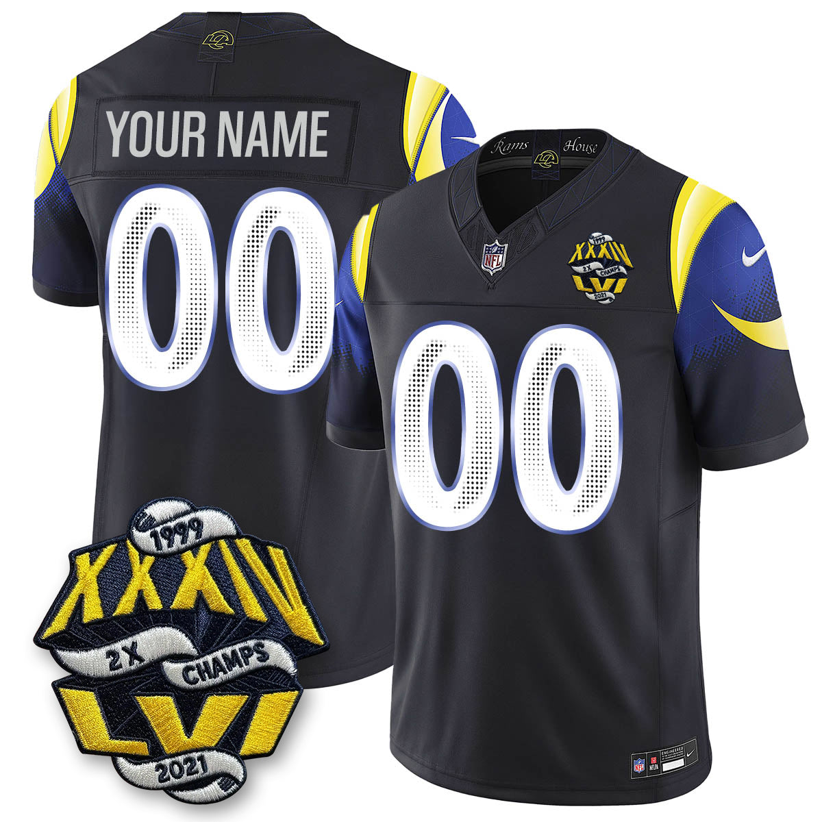 LAR 2-Time Champions Patch Vapor Limited Jersey - All Stitched-DTD