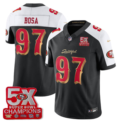 SF 5-Time Champions Patch Vapor Limited Jersey - All Stitched-DTD