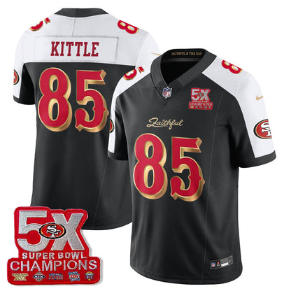 SF 5-Time Champions Patch Vapor Limited Jersey - All Stitched-DTD