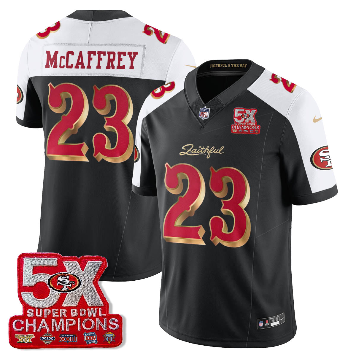 SF 5-Time Champions Patch Vapor Limited Jersey - All Stitched-DTD