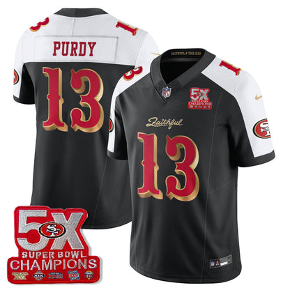 SF 5-Time Champions Patch Vapor Limited Jersey - All Stitched-DTD