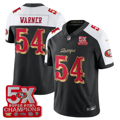SF 5-Time Champions Patch Vapor Limited Jersey - All Stitched-DTD