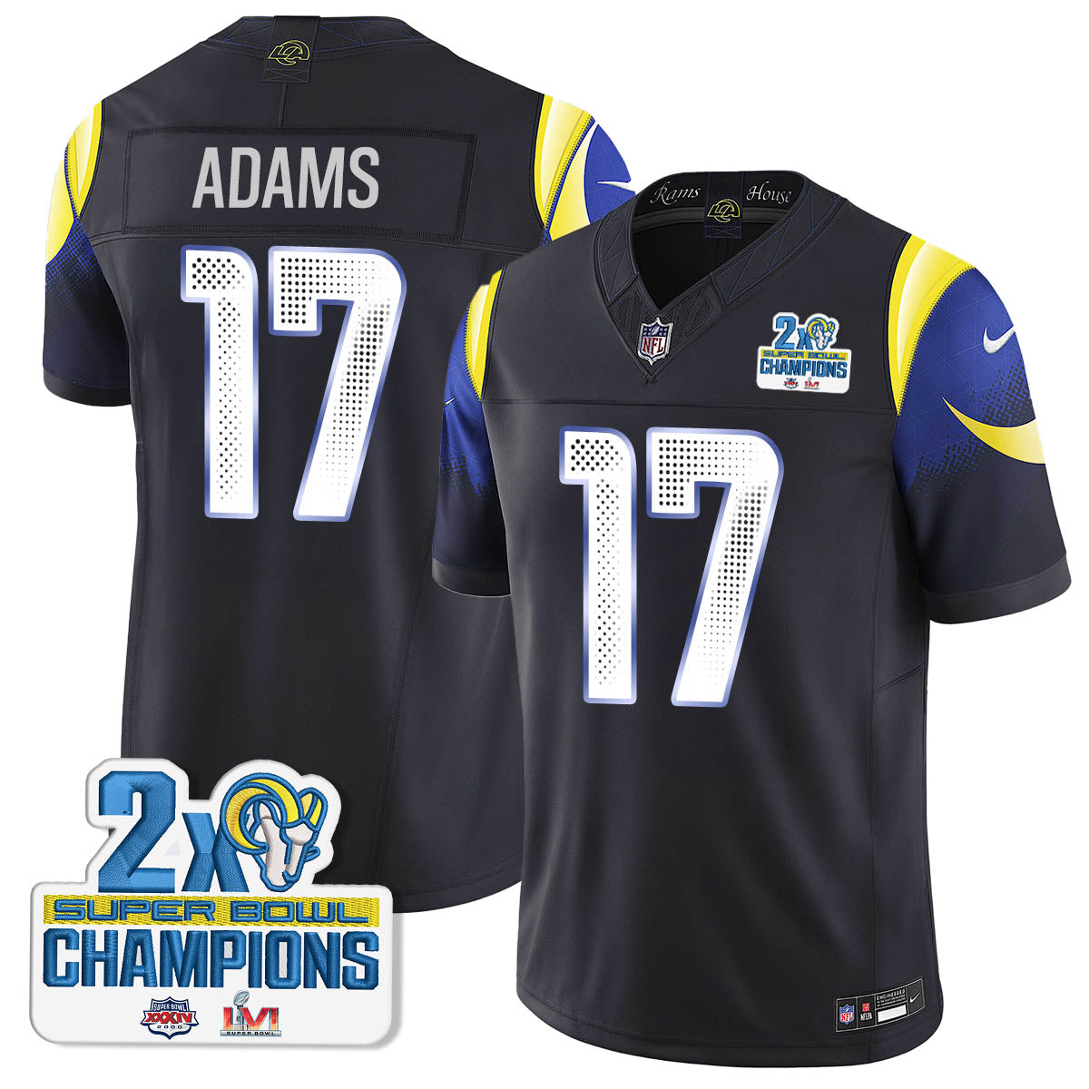 LAR 2-Time Champions Patch Vapor Limited Jersey - All Stitched 1-DTD