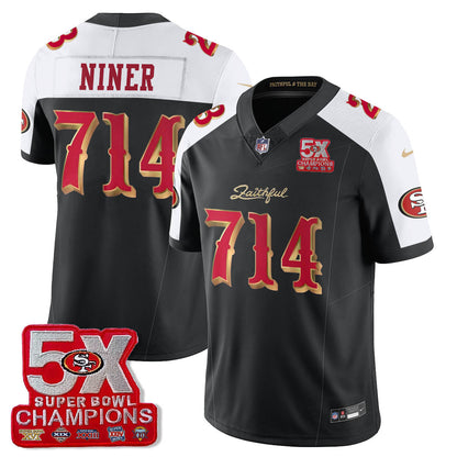 SF 5-Time Champions Patch Vapor Limited Jersey - All Stitched-DTD