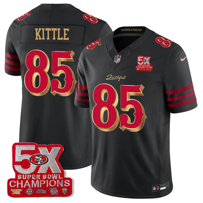 SF 5-Time Champions Patch Vapor Limited Jersey - All Stitched-DTD