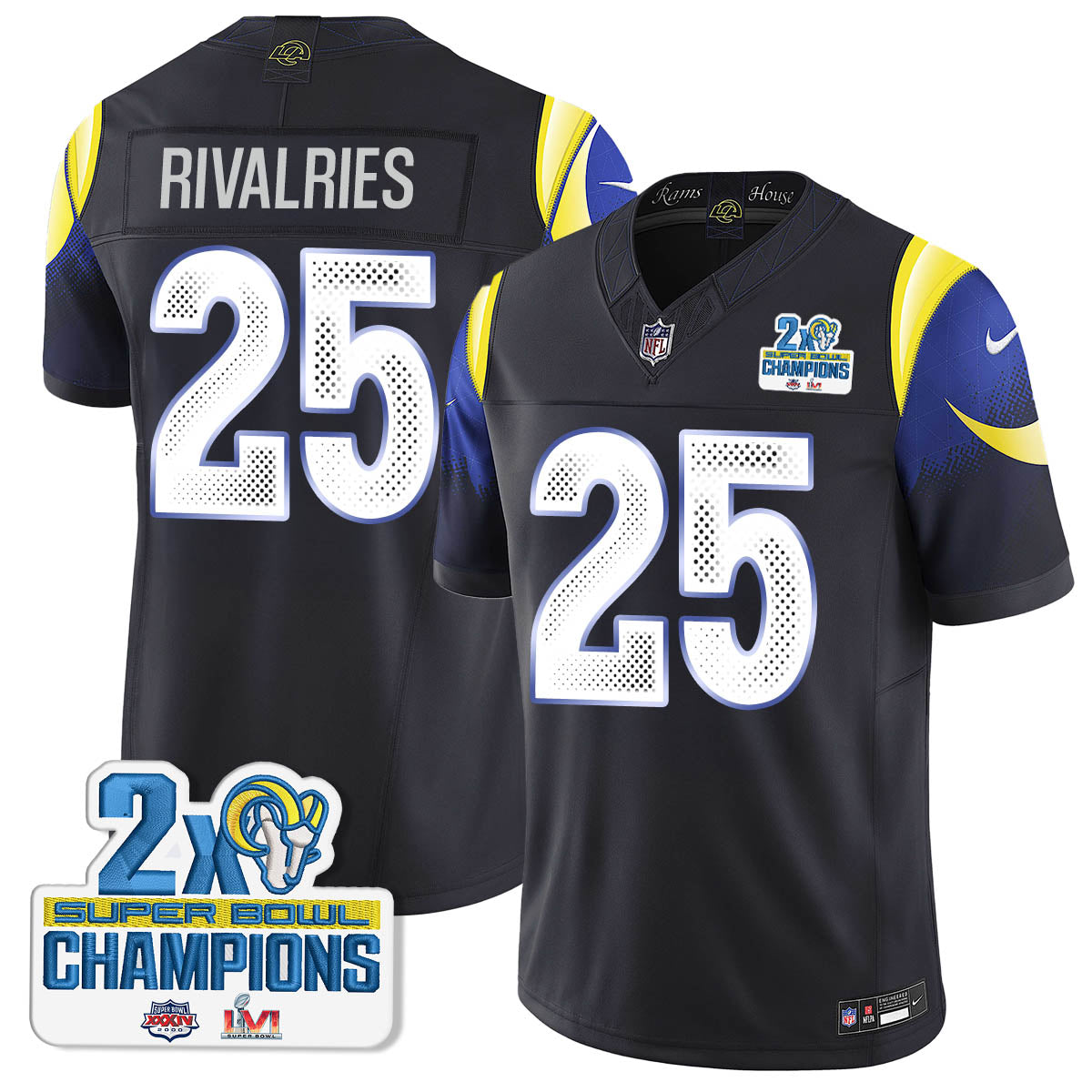 LAR 2-Time Champions Patch Vapor Limited Jersey - All Stitched 1-DTD