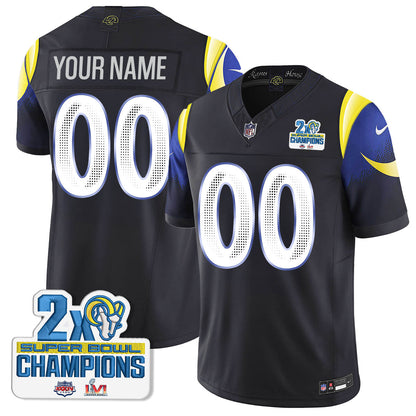 LAR 2-Time Champions Patch Vapor Limited Jersey - All Stitched 1-DTD