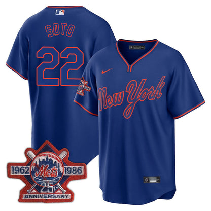 NYM Limited Jersey - 1986 Patch - All Stitched-DTD