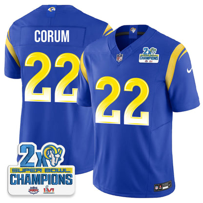 LAR 2-Time Champions Patch Vapor Limited Jersey - All Stitched 1-DTD