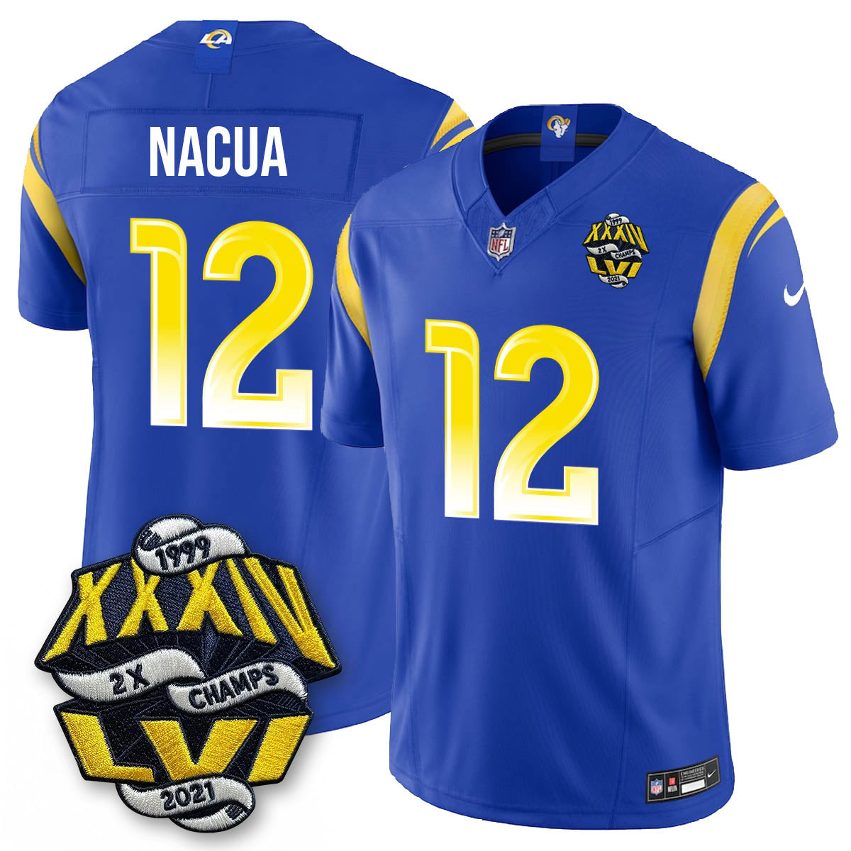 LAR 2-Time Champions Patch Vapor Limited Jersey - All Stitched-DTD