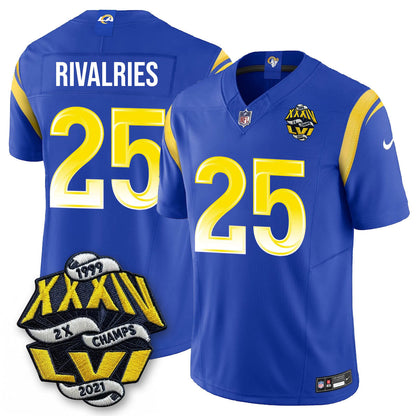 LAR 2-Time Champions Patch Vapor Limited Jersey - All Stitched-DTD