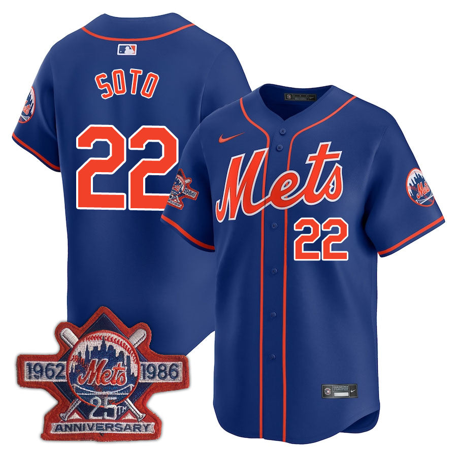 NYM Limited Jersey - 1986 Patch - All Stitched-DTD
