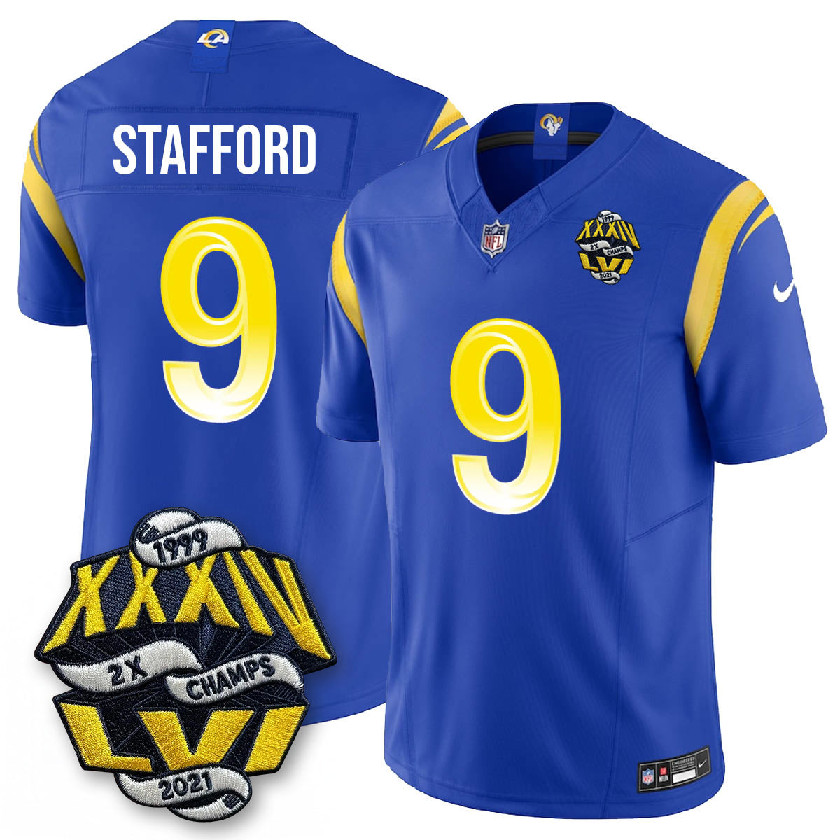LAR 2-Time Champions Patch Vapor Limited Jersey - All Stitched-DTD