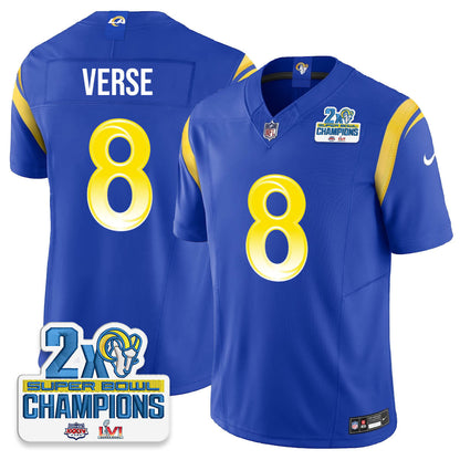 LAR 2-Time Champions Patch Vapor Limited Jersey - All Stitched 1-DTD