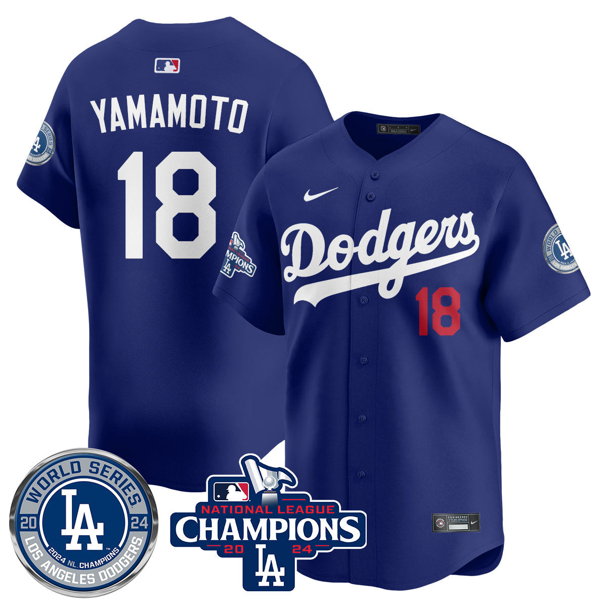LAD World Series NL Champions Jersey - All Stitched-DTD
