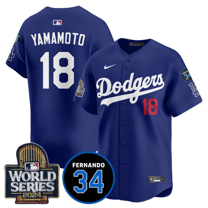 Dodgers Fernando Valenzuela Memorial Jersey - All Stitched-DTD
