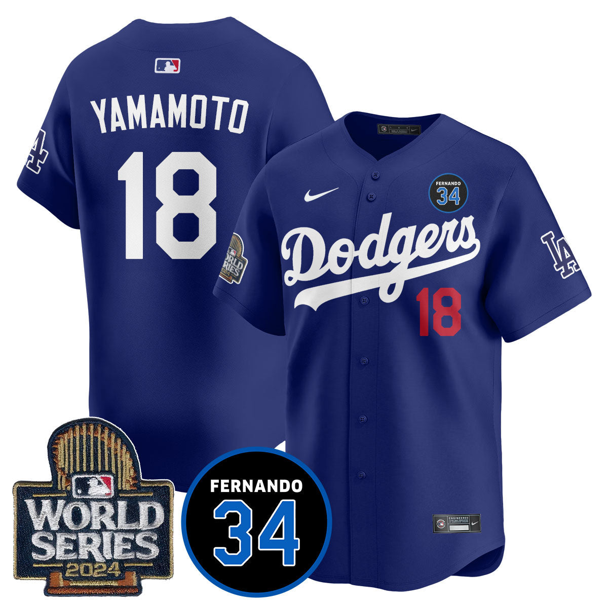 Dodgers Fernando Valenzuela Memorial Jersey - All Stitched-DTD