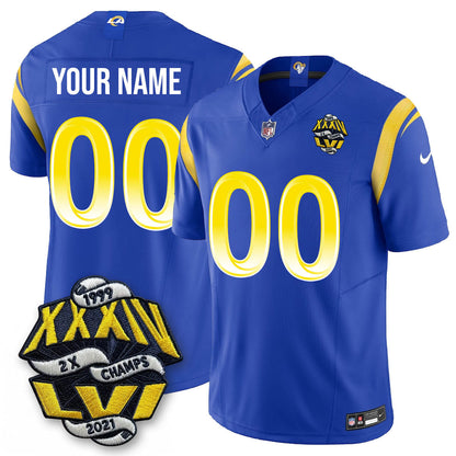 LAR 2-Time Champions Patch Vapor Limited Jersey - All Stitched-DTD