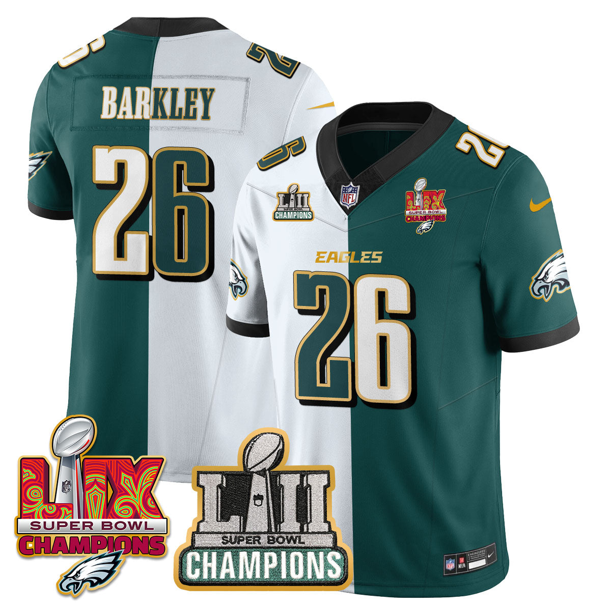 PHI LII-LIX Super Bowl Champions Vapor Limited Gold Jersey - All Stitched-DTD