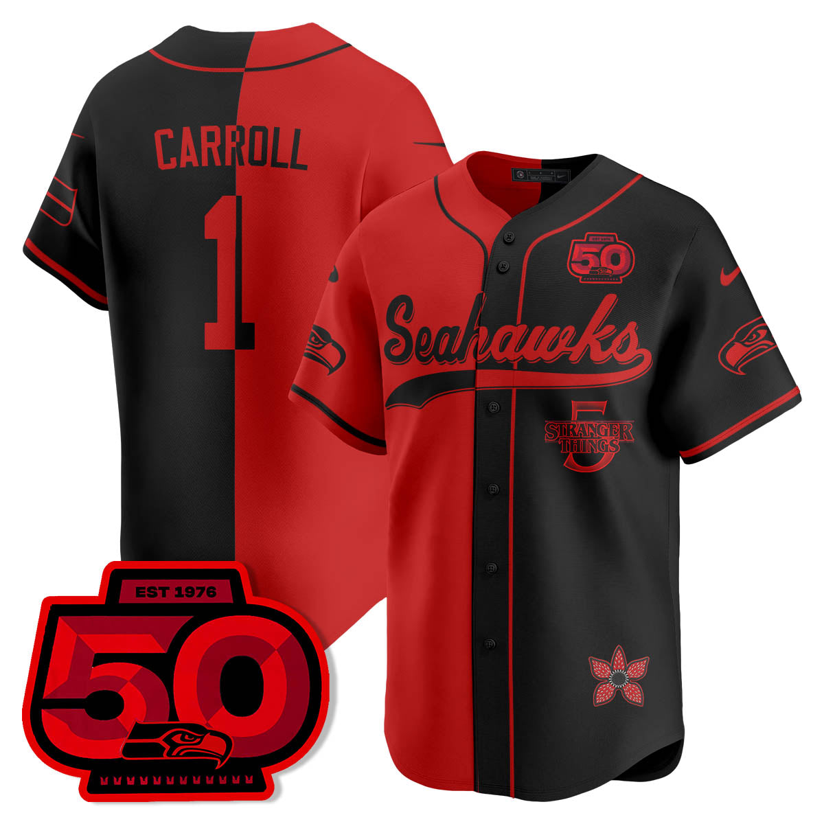 SEA Stranger Things Vapor Limited Baseball Jersey - All Stitched-DTD