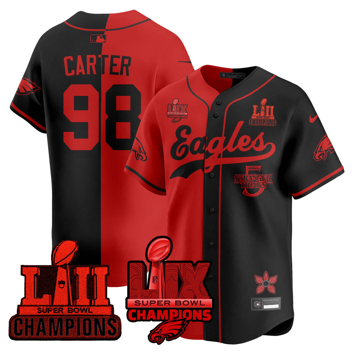 PHI Stranger Things Vapor Limited Baseball Jersey - All Stitched-DTD