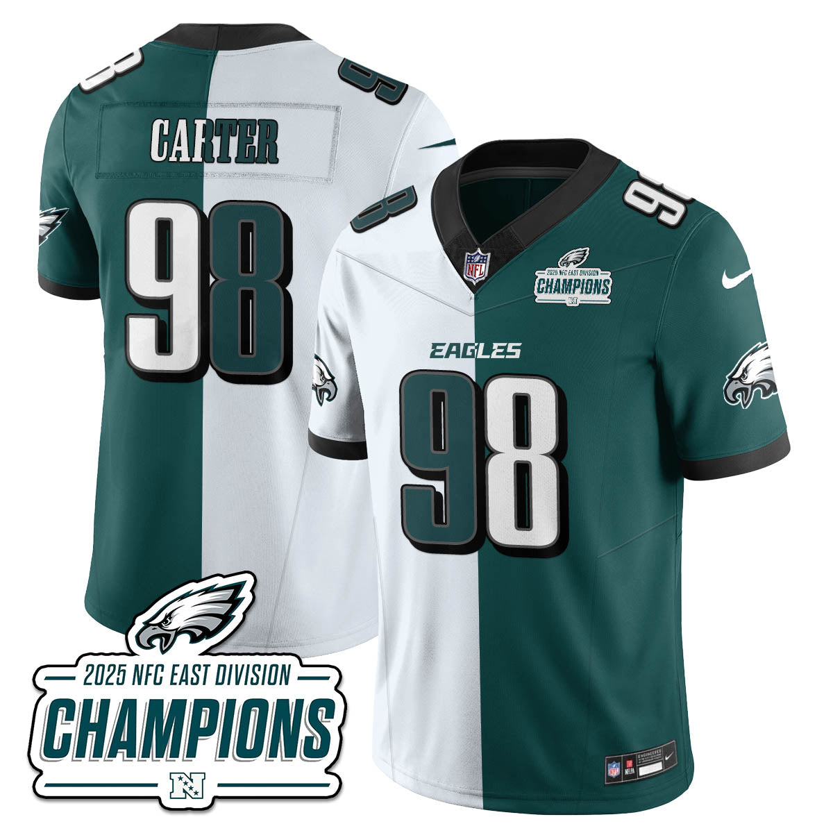 PHI NFC East Champions Vapor Limited Jersey - All Stitched-DTD