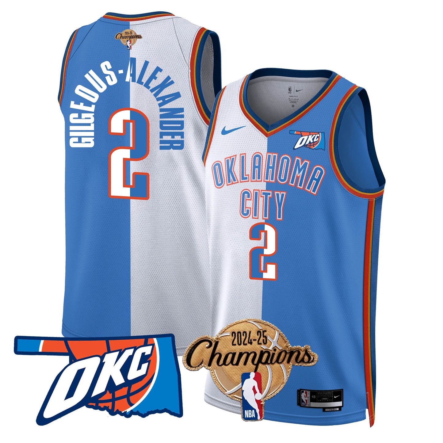 OKC 2024-25 Champions Jersey - All Stitched-DTD