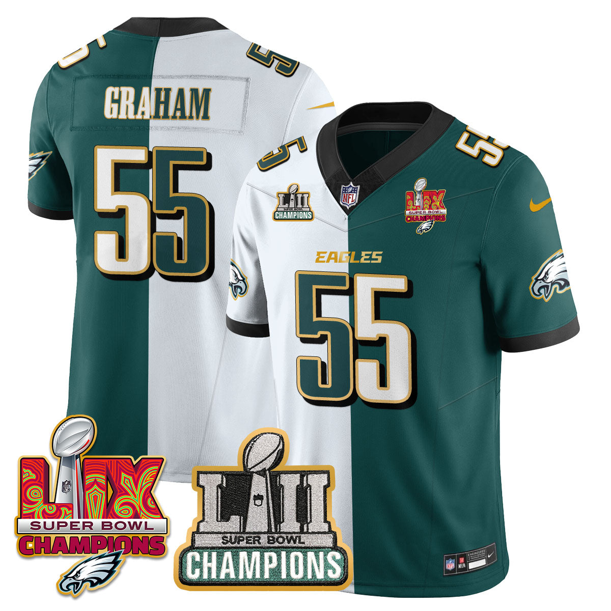 PHI LII-LIX Super Bowl Champions Vapor Limited Gold Jersey - All Stitched-DTD