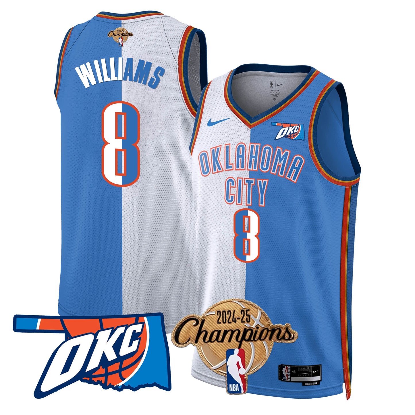 OKC 2024-25 Champions Jersey - All Stitched-DTD