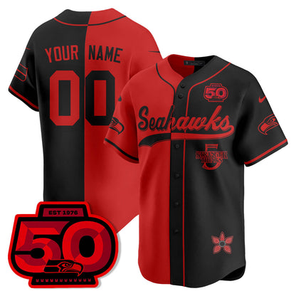 SEA Stranger Things Vapor Limited Baseball Custom Jersey - All Stitched-DTD