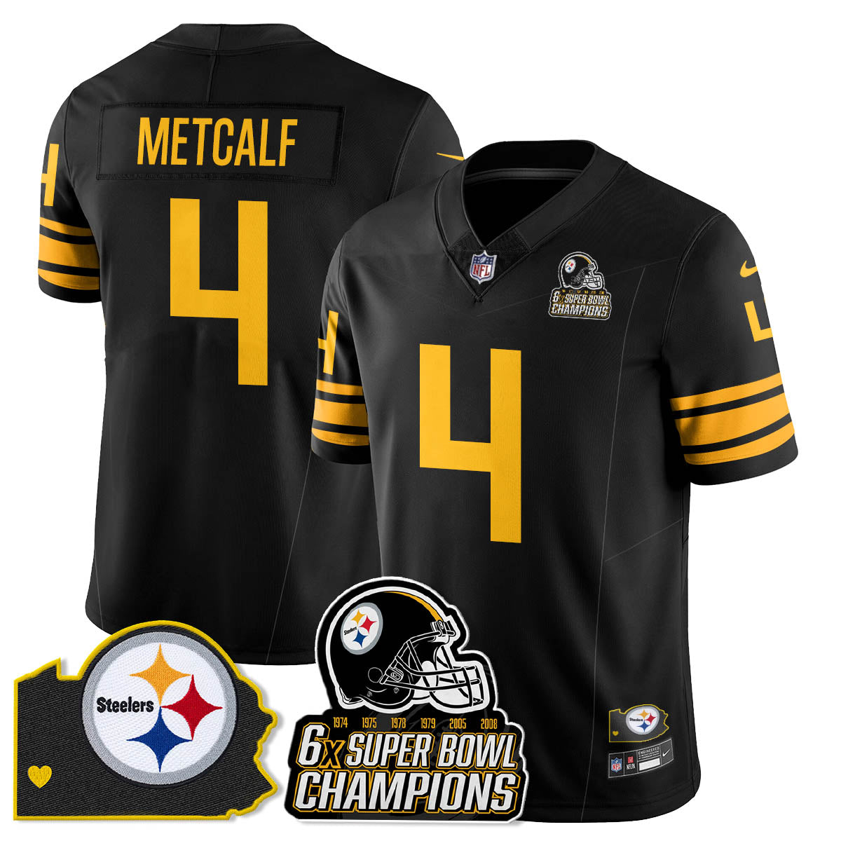 PIT 6-Time Champions Patch Vapor Limited Jersey - All Stitched-DTD