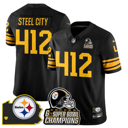 PIT 6-Time Champions Patch Vapor Limited Jersey - All Stitched-DTD