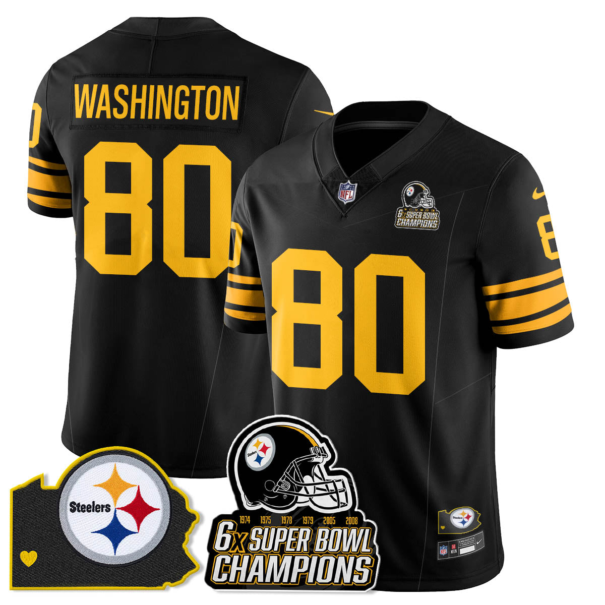 PIT 6-Time Champions Patch Vapor Limited Jersey - All Stitched-DTD