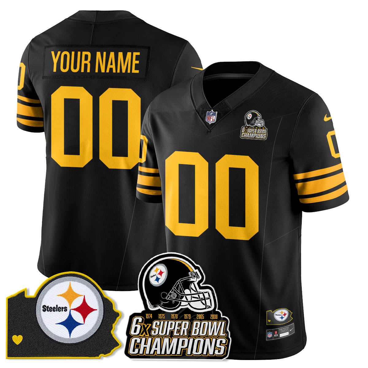 PIT 6-Time Champions Patch Vapor Limited Jersey - All Stitched-DTD