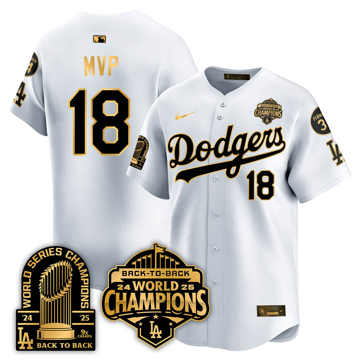 LAD 2025 World Series Champions Jersey - 9x Champs - All Stitched-DTD
