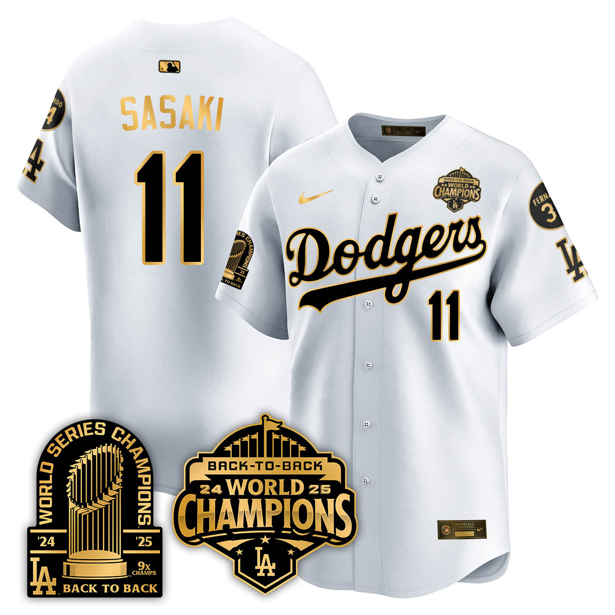 LAD 2025 World Series Champions Jersey - 9x Champs - All Stitched-DTD