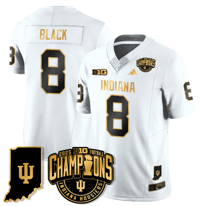 Indiana H Vapor Limited Football Gold Jersey - Big 10 Champions - All Stitched-DTD
