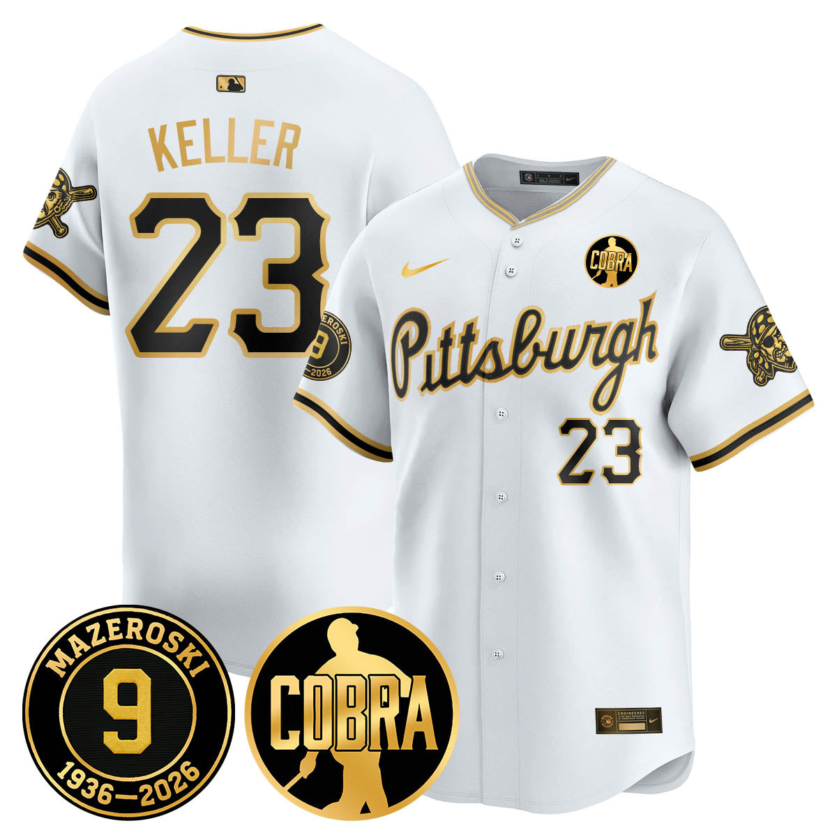 PIT Memories Vapor Limited Gold Jersey - Bill Mazeroski Patch - All Stitched-DTD