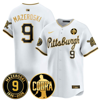 PIT Memories Vapor Limited Gold Jersey - Bill Mazeroski Patch - All Stitched-DTD