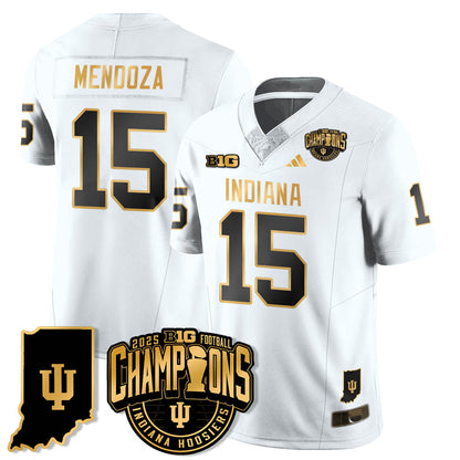 Indiana H Vapor Limited Football Gold Jersey - Big 10 Champions - All Stitched-DTD