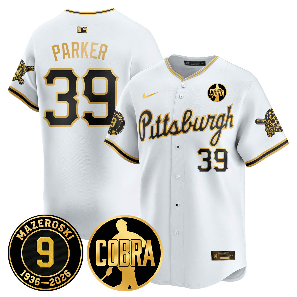 PIT Memories Vapor Limited Gold Jersey - Bill Mazeroski Patch - All Stitched-DTD