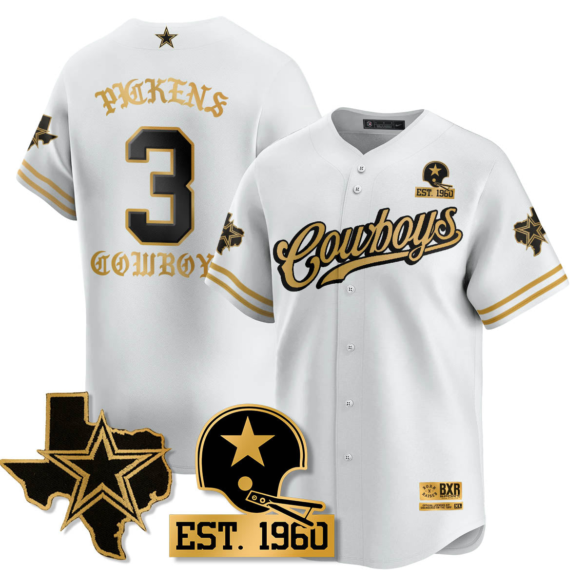 DAL Born x Raised Baseball Jersey - All Stitched-DTD